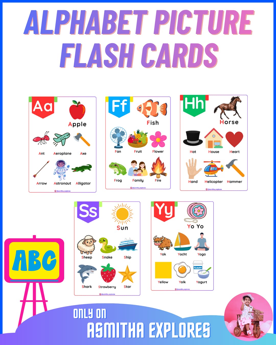 Alphabet Picture Flash Cards