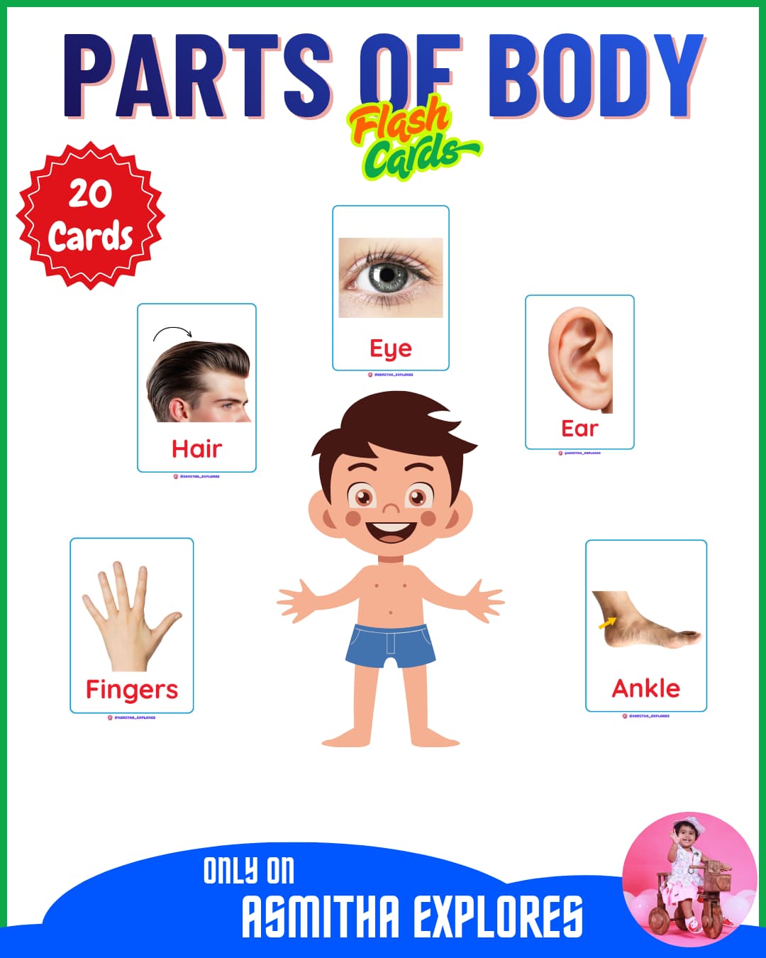 Parts of Body Flash Cards