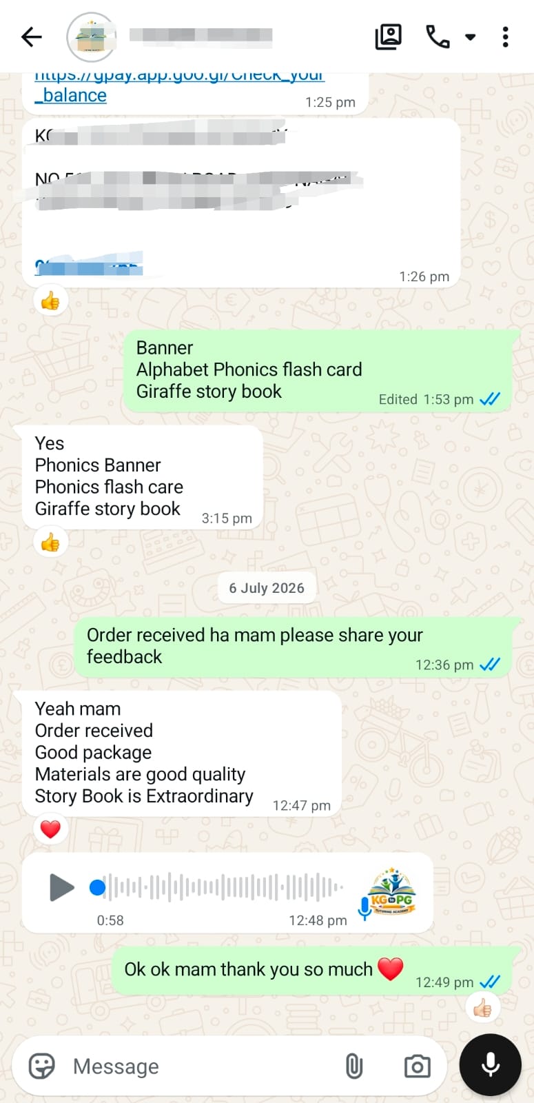 Customer review