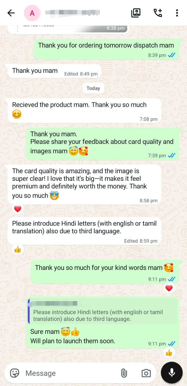 Customer review