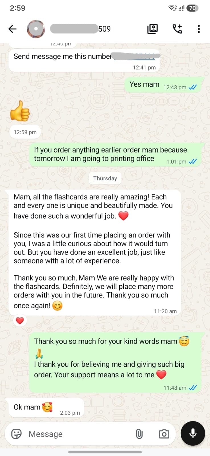 Happy customer review